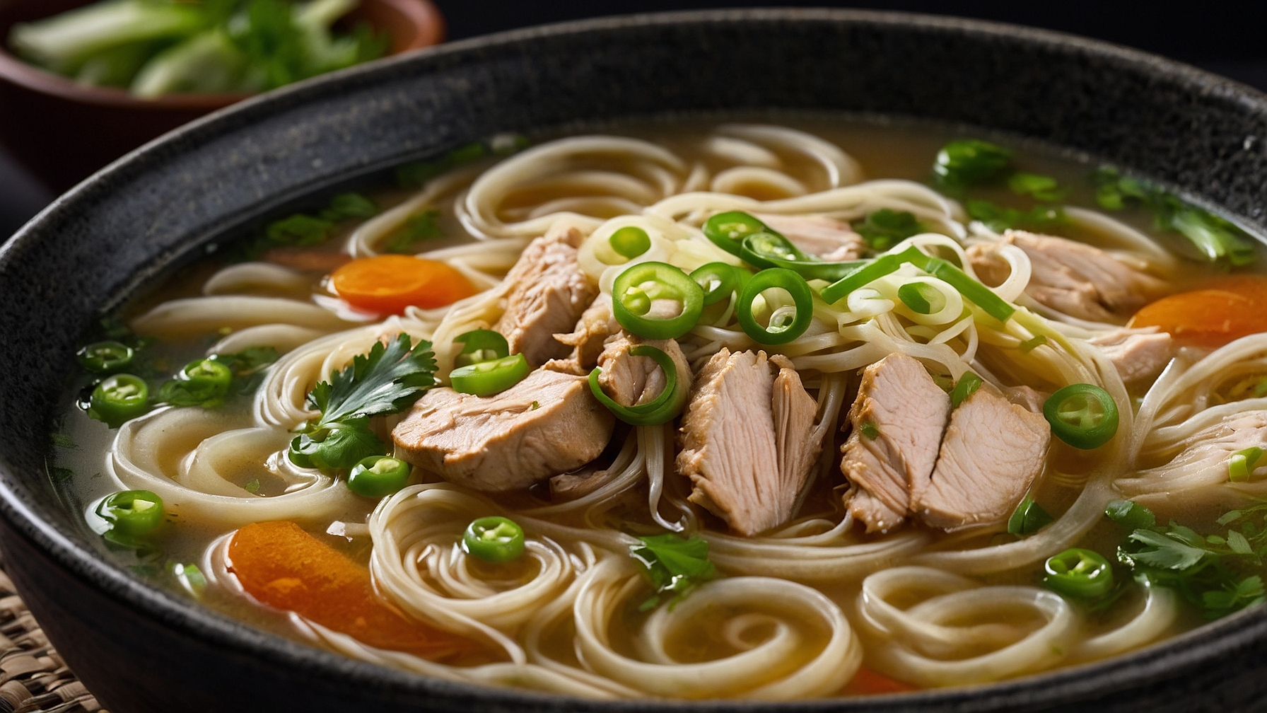Aromatic Ginger Scallion Chicken Noodle Soup
