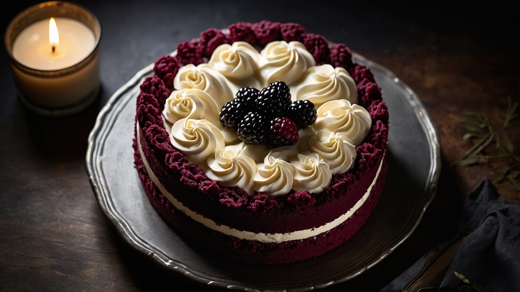 Blackberry Velvet Gothic Cake