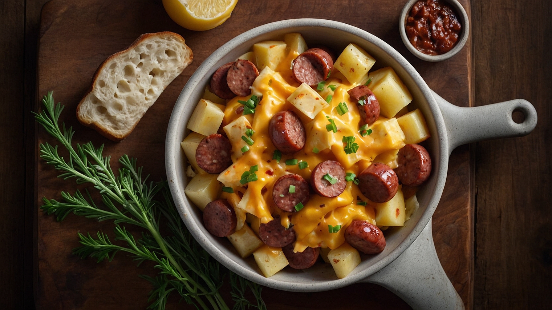 Cheesy Ranch Potatoes And Smoked Sausage