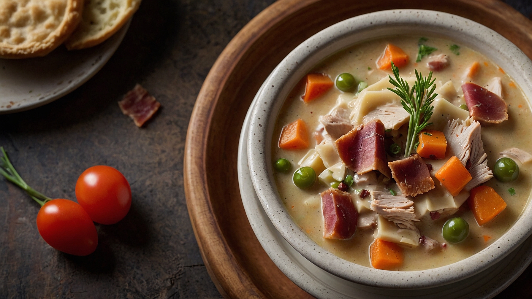 Chicken Pot Pie Soup With Turkey Bacon
