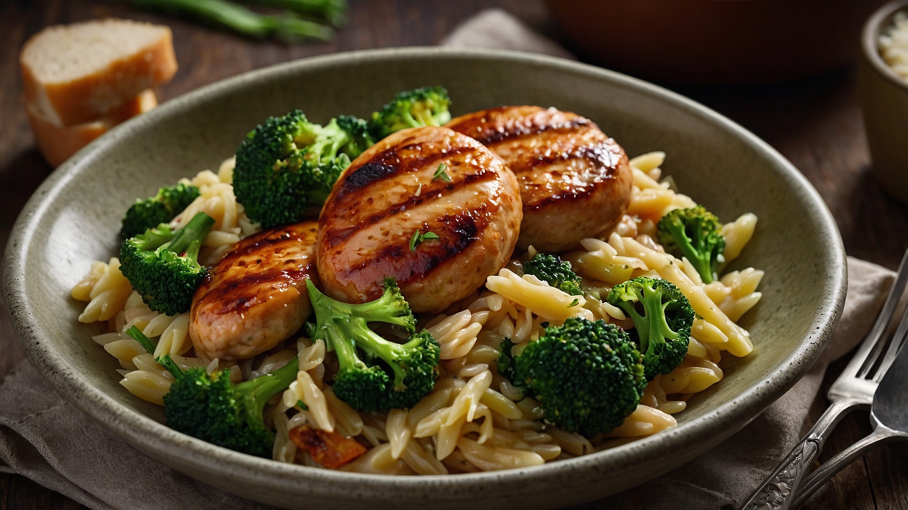 Chicken Sausage And Broccoli Orzo