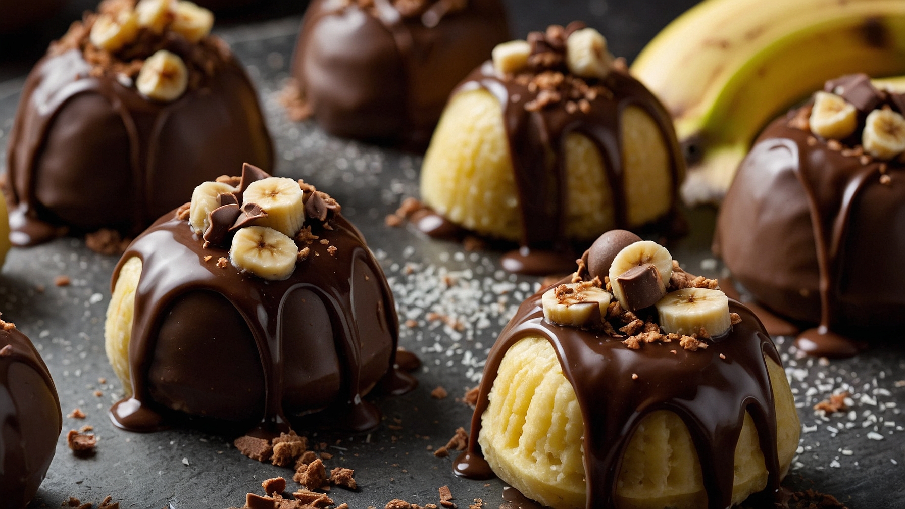 Chocolate Covered Banana Bites