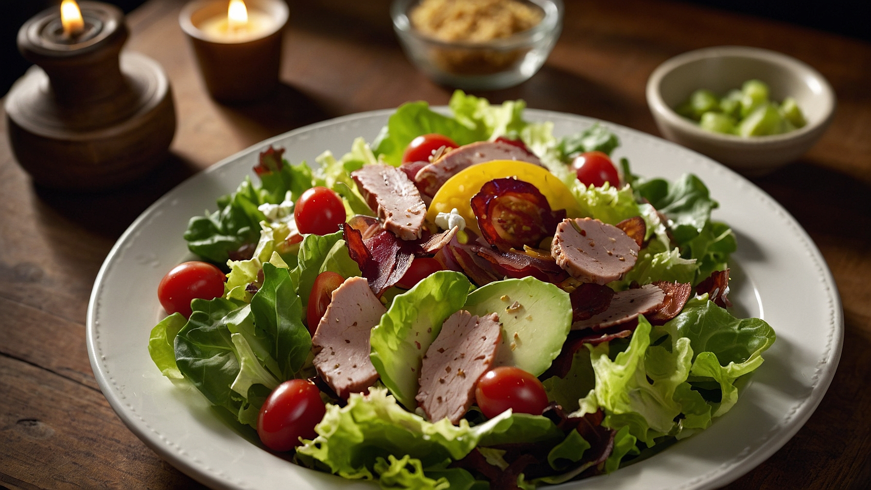 Classic House Salad With Turkey Bacon