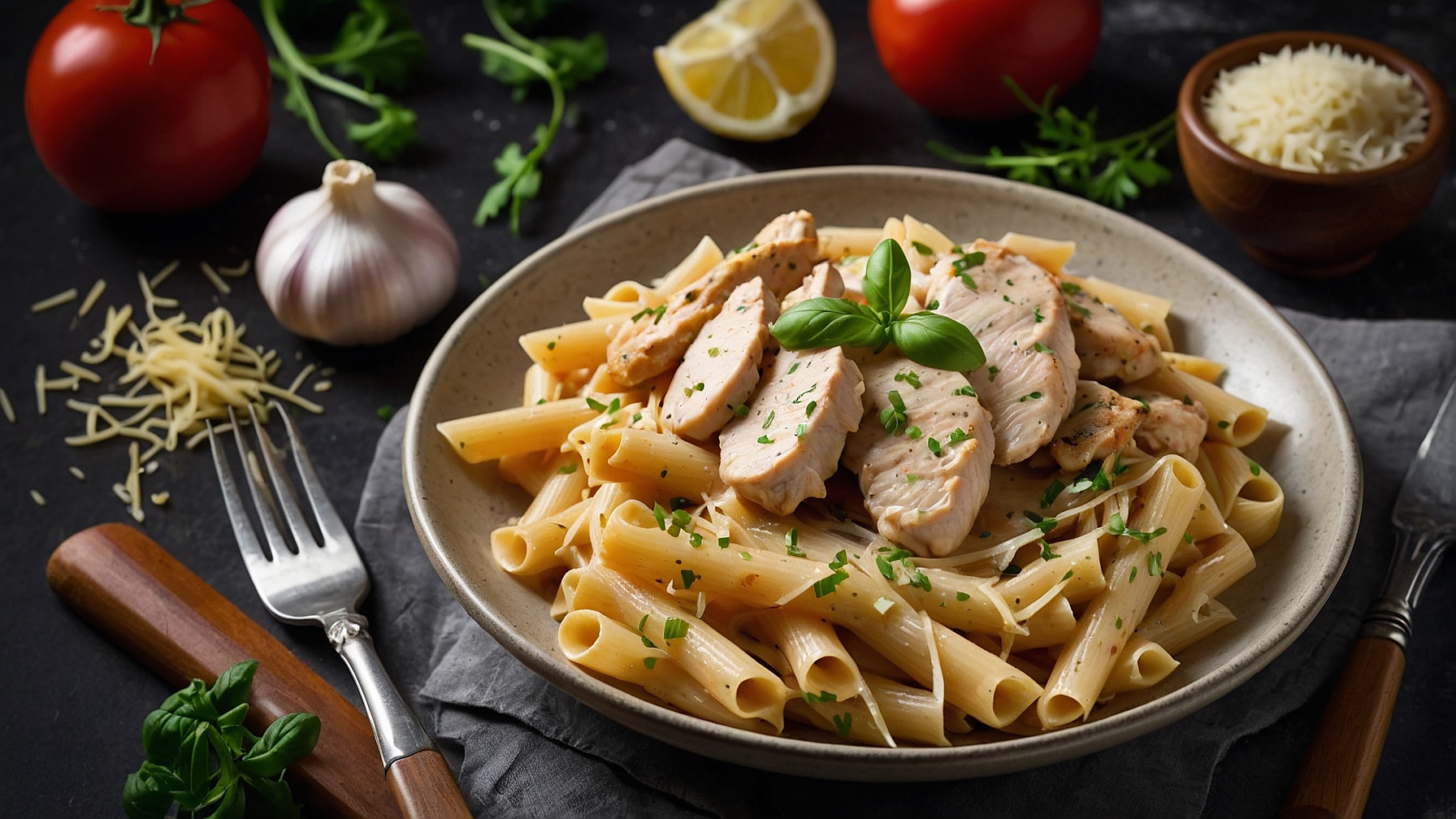 Creamy Garlic Parmesan Chicken Pasta