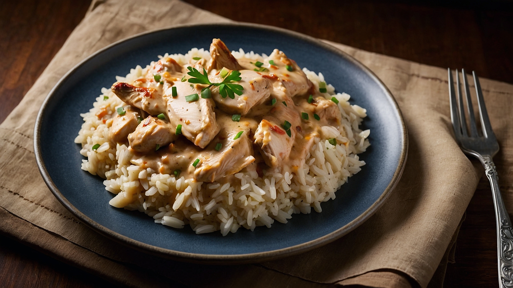 Creamy Smothered Chicken And Rice