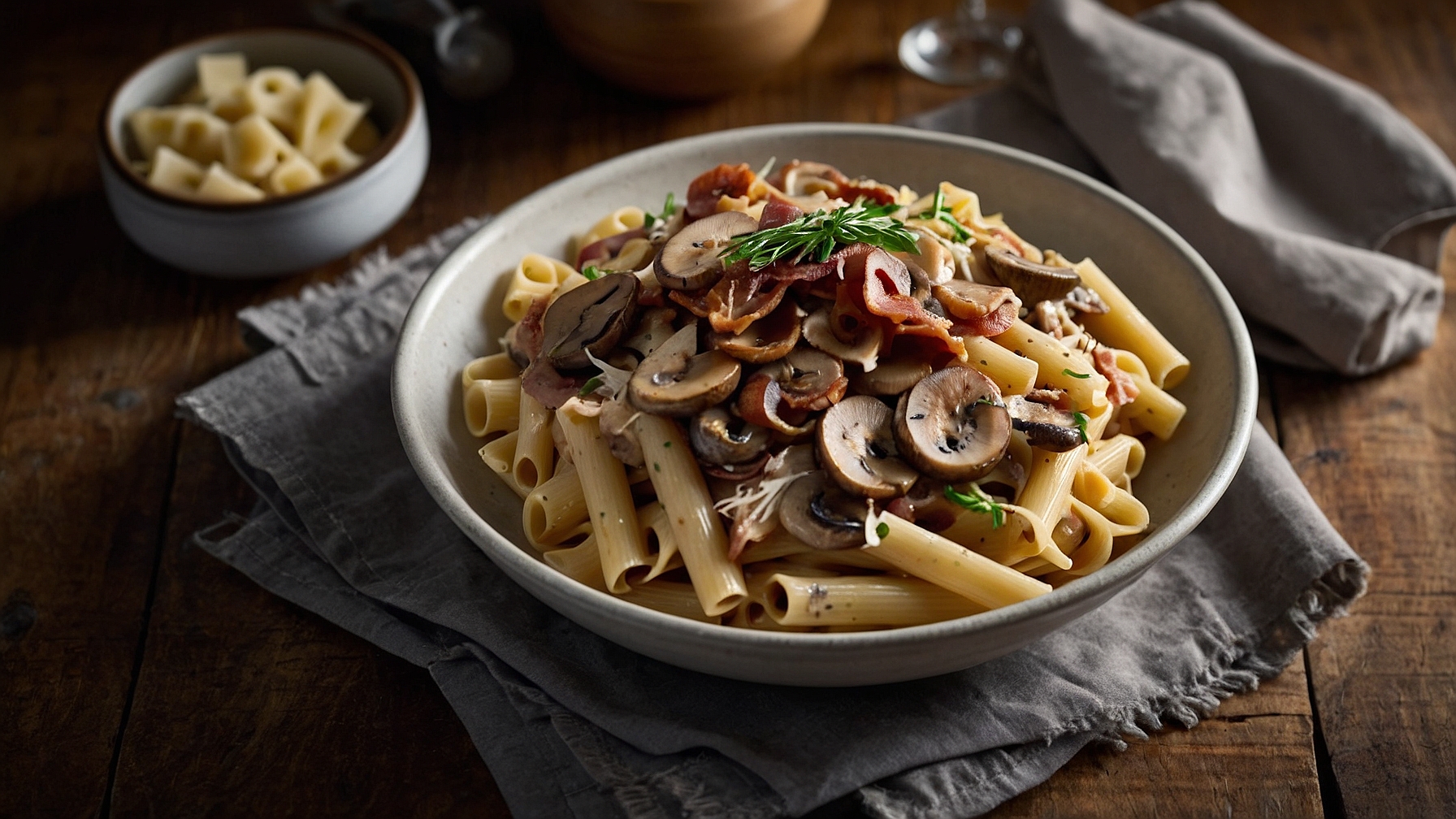 Creamy Turkey Bacon And Mushroom Pasta