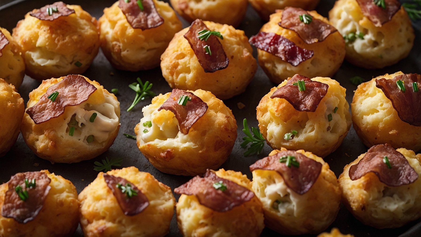 Creative Leftover Mashed Potato Cheese Puffs With Turkey Bacon