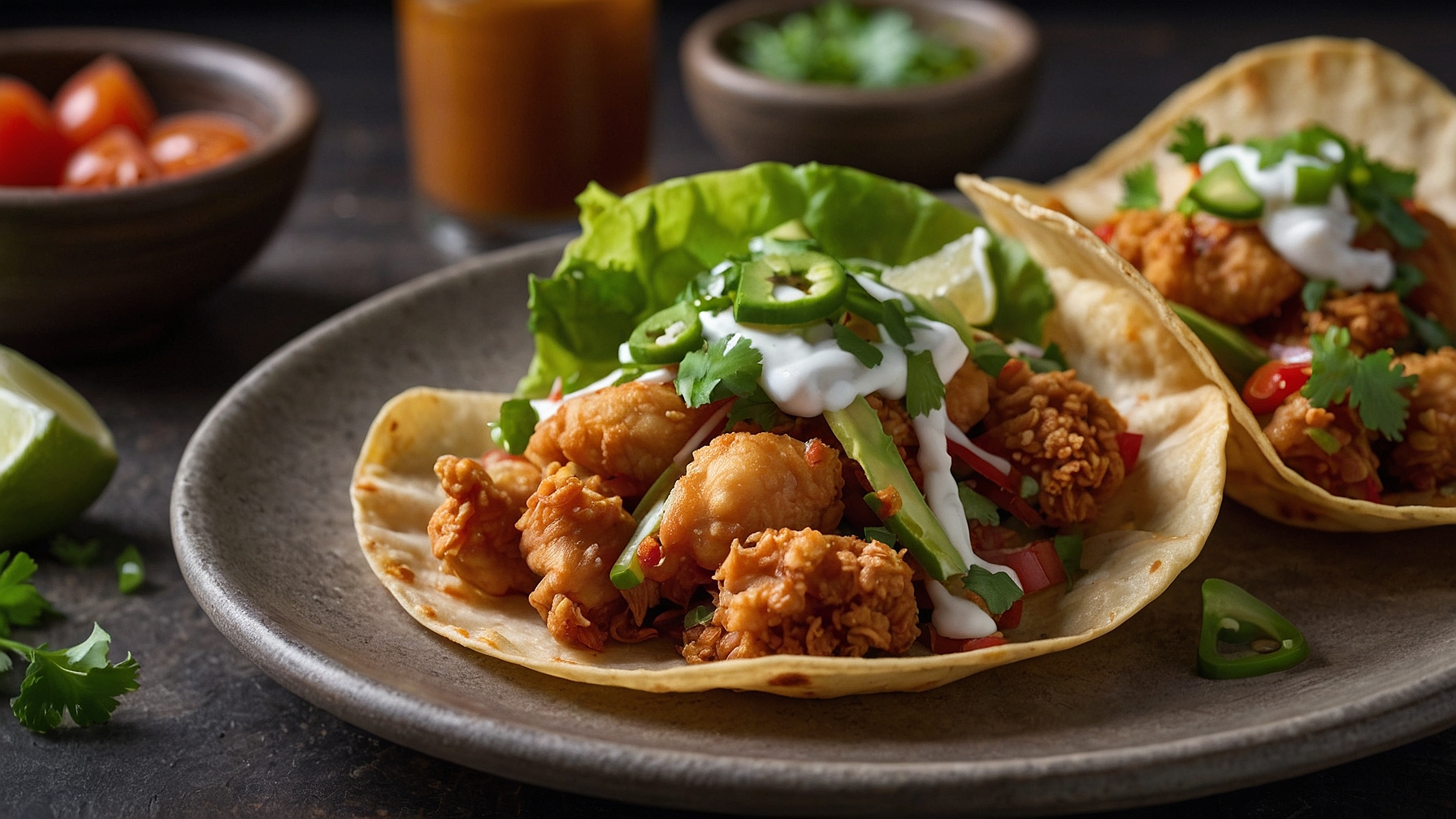 Crispy Chicken Wonton Tacos
