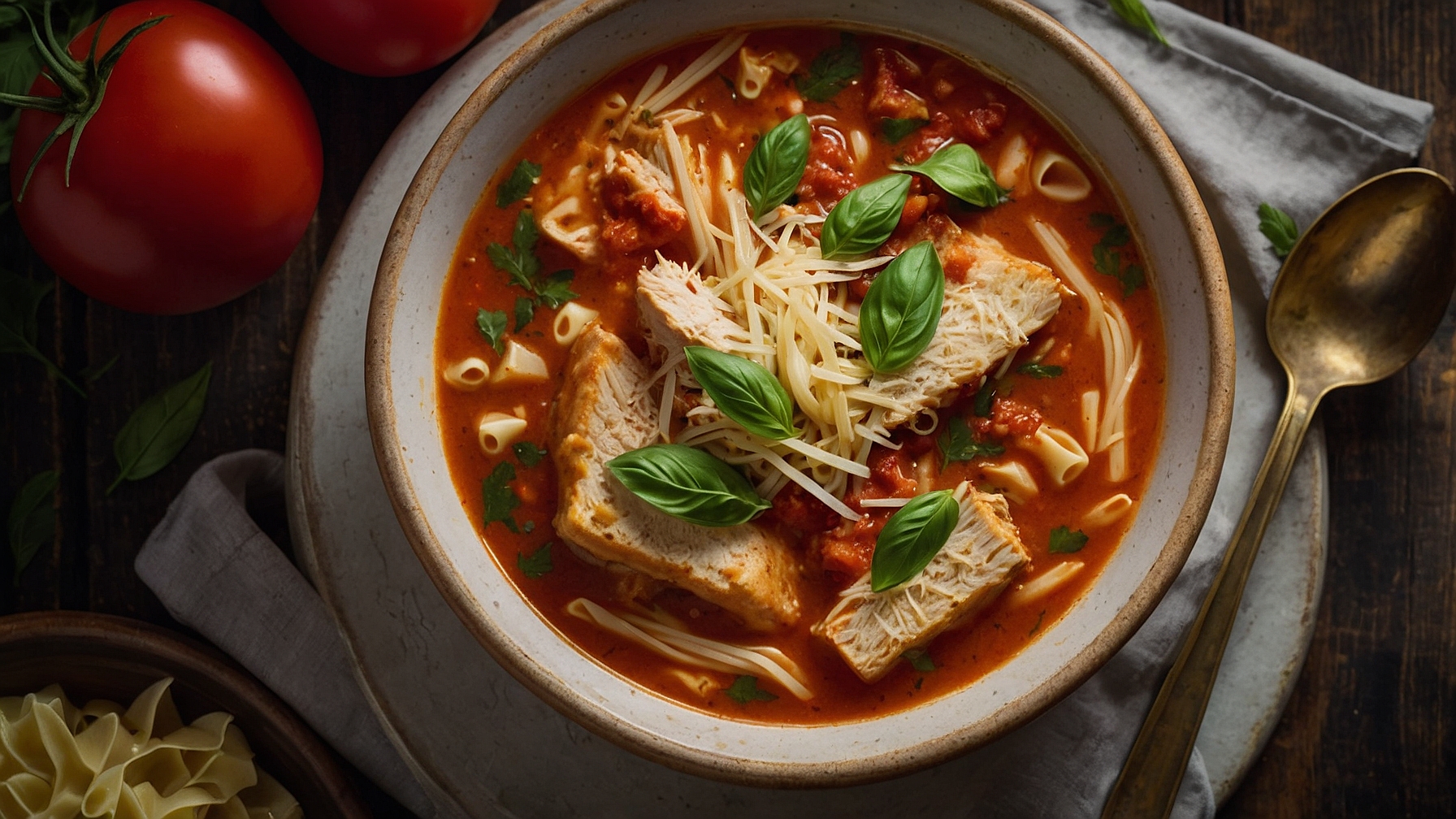 Crockpot Chicken Parmesan Soup