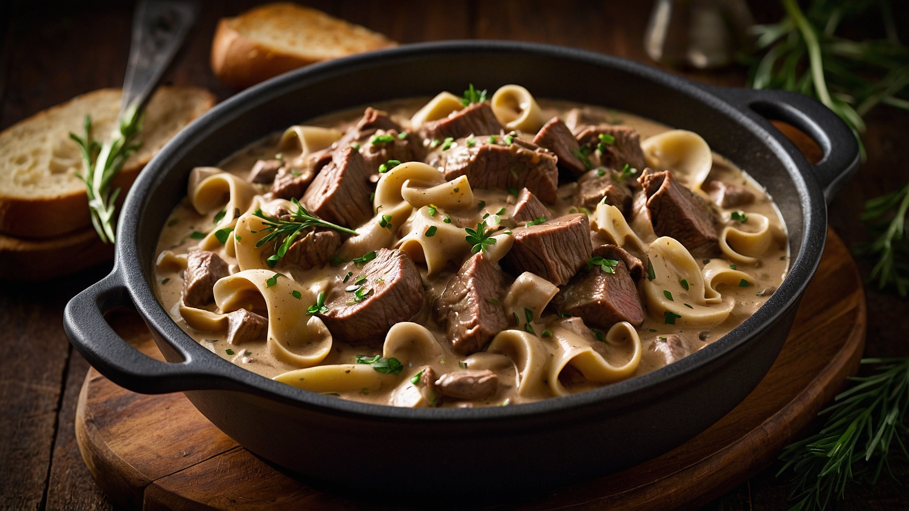 Dutch Oven Beef Stroganoff