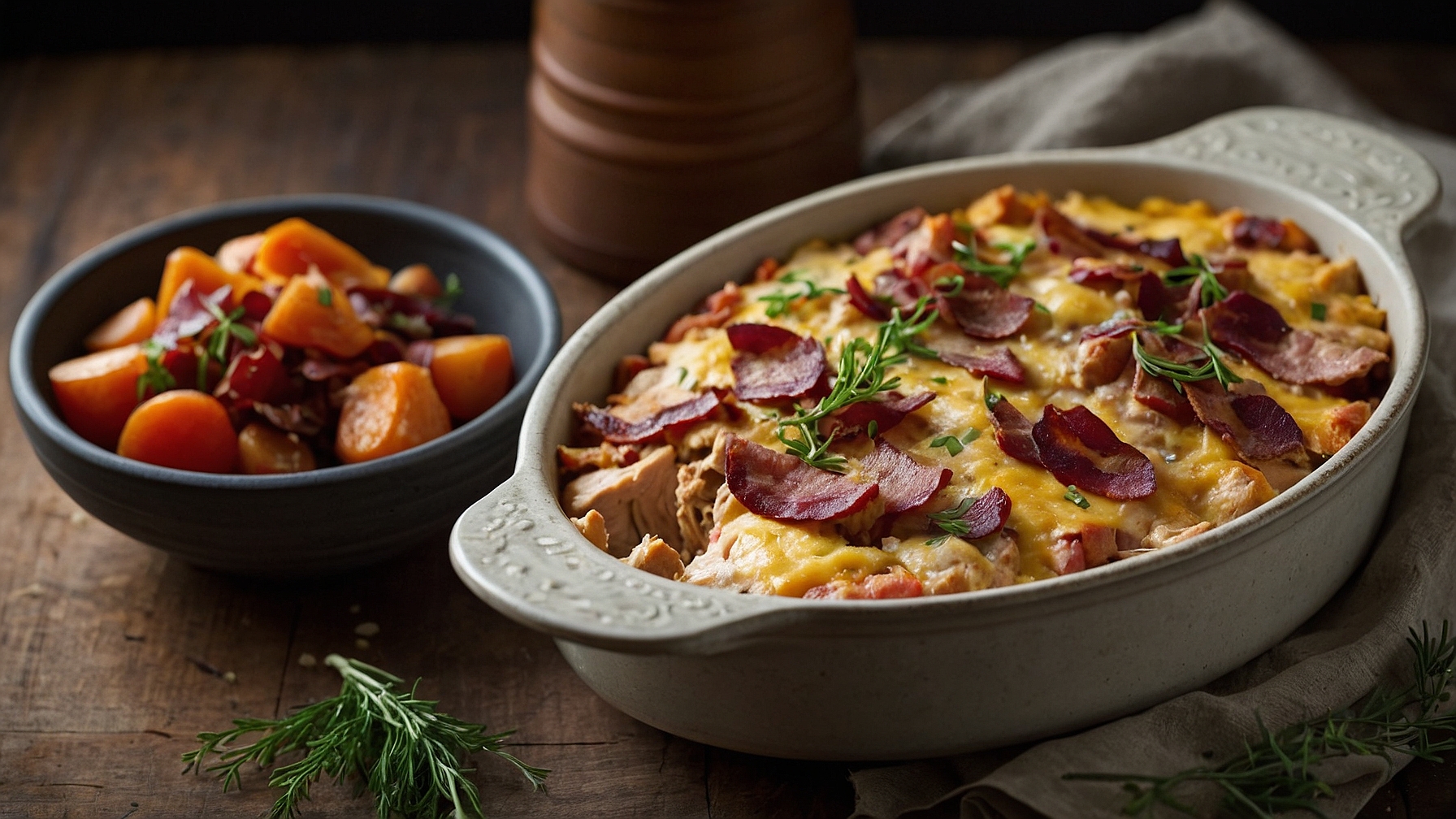 Easy Low Carb Chicken Casserole With Turkey Bacon