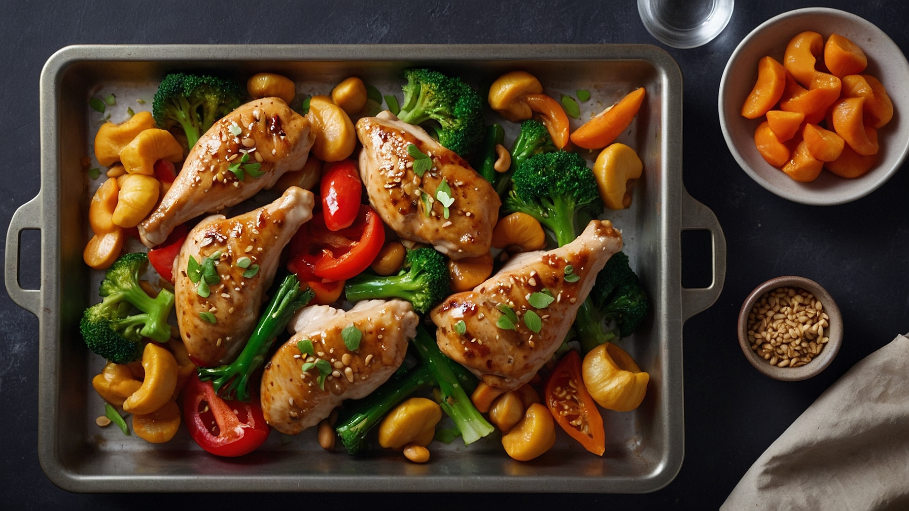 Easy Sheet Pan Cashew Chicken