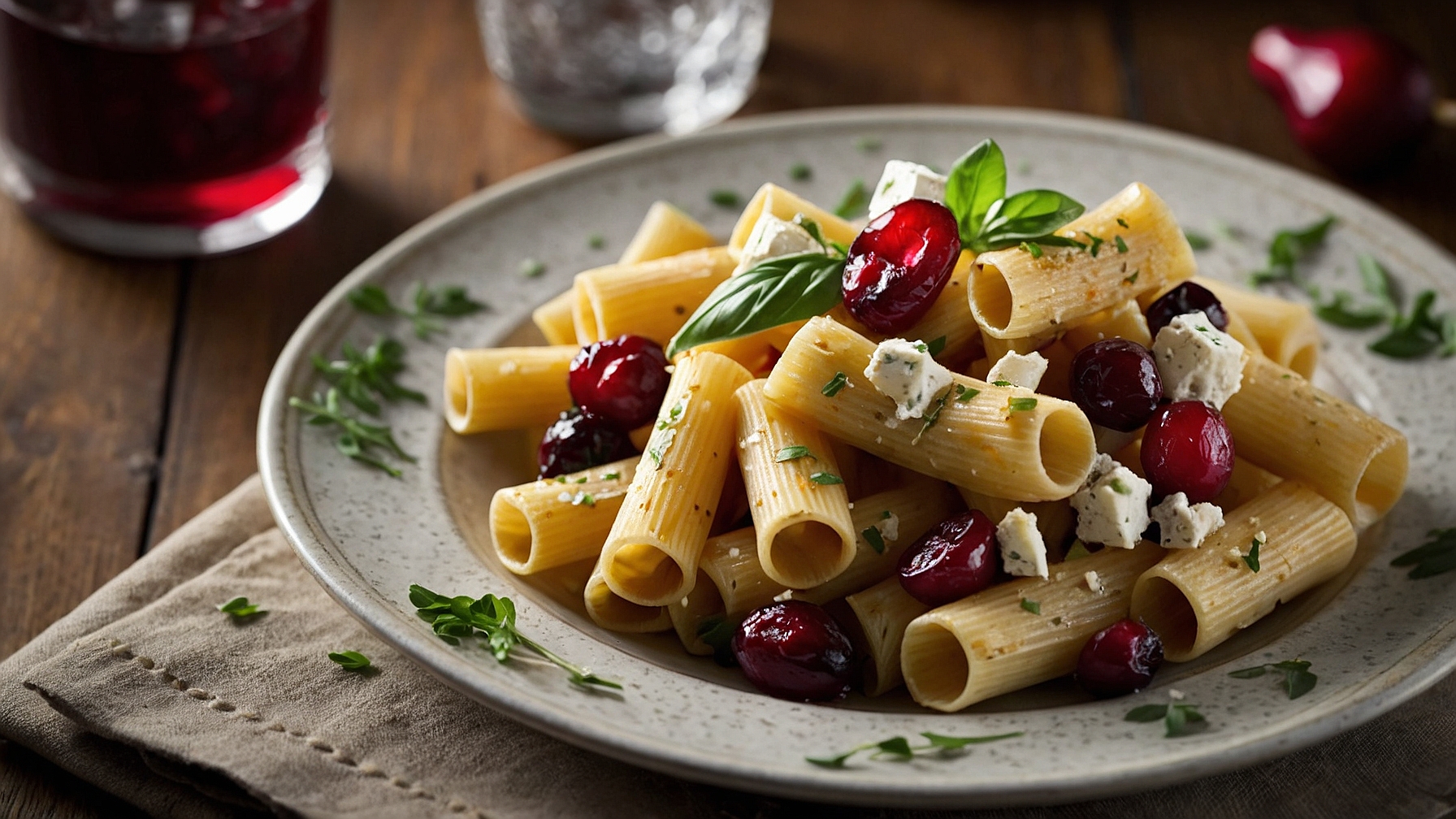 Feta Cranberry Rigatoni Salad