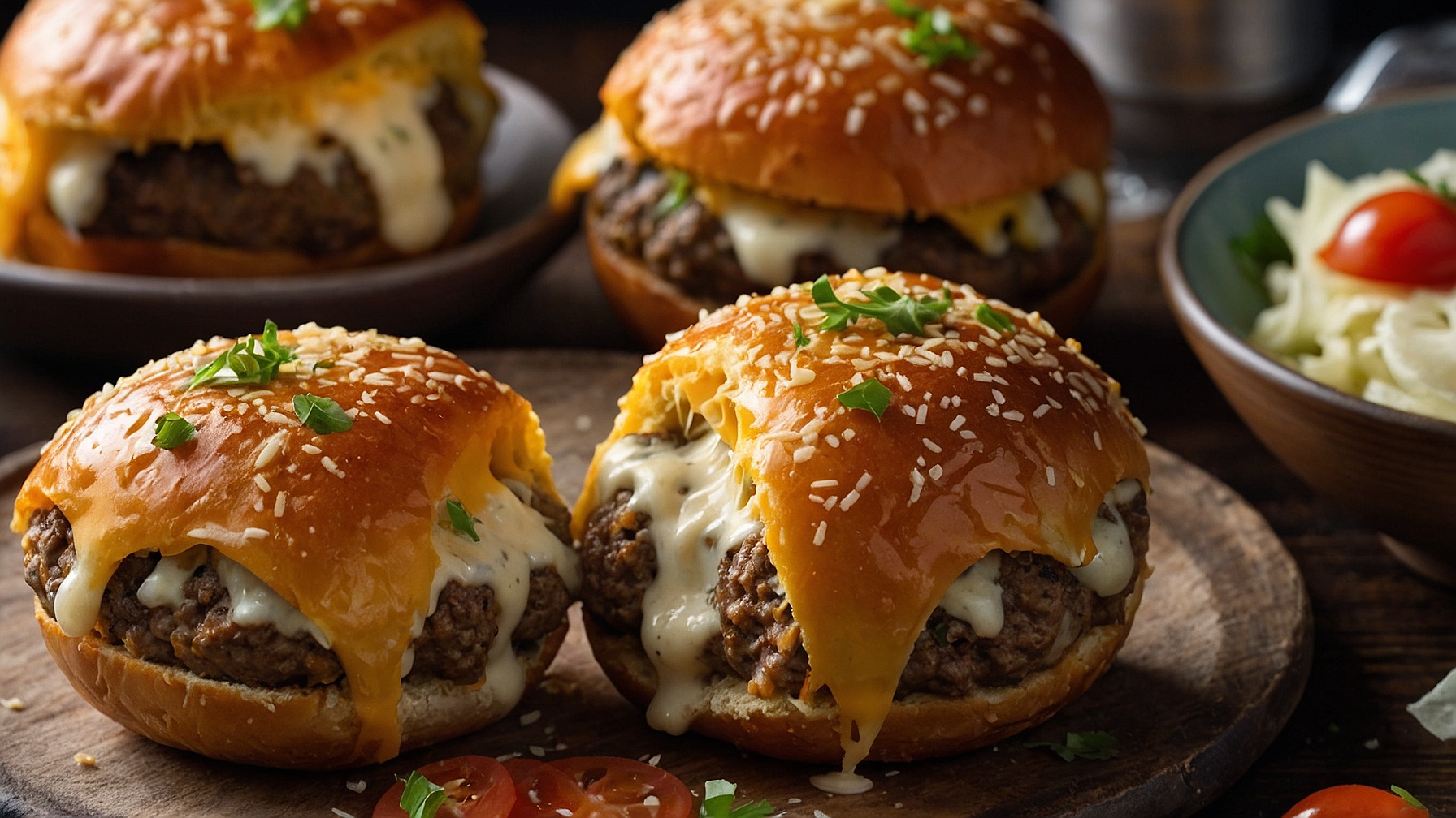 Garlic Parmesan Cheeseburger Bombs