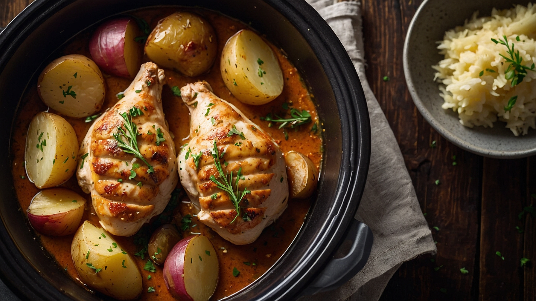 Garlic Parmesan Crockpot Chicken And Potatoes