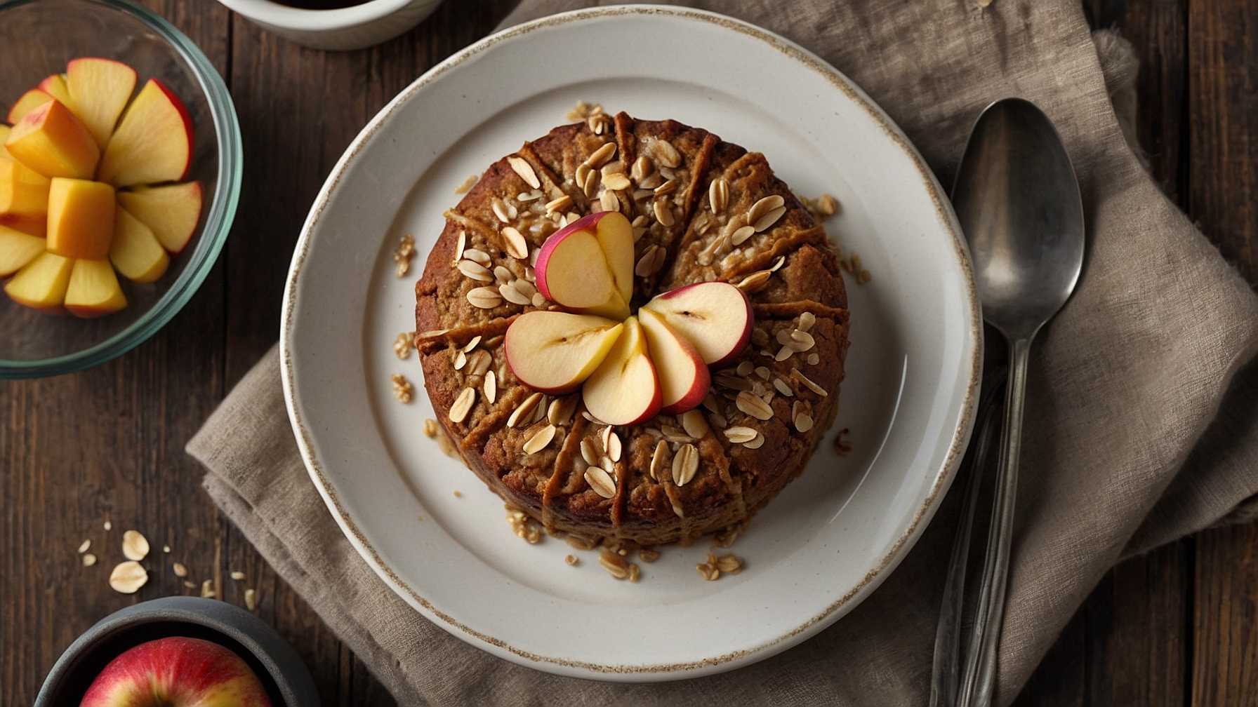 Healthy Breakfast Oatmeal Apple Cake