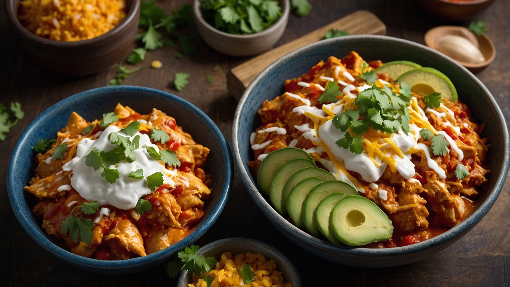 High Protein Chicken Cottage Cheese Enchilada Bowls