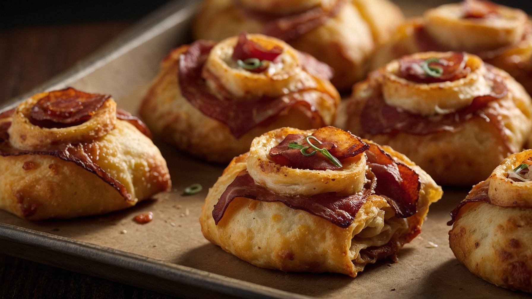 Irresistible Pizza Rolls With Turkey Bacon