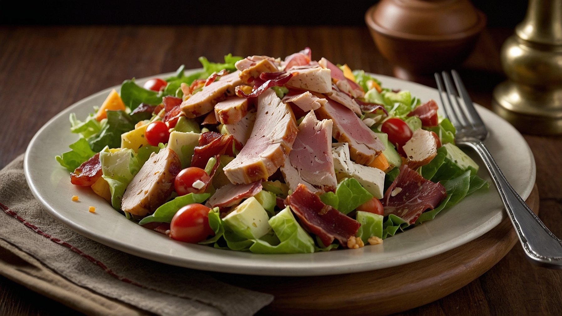 Italian Chopped Salad With Turkey Bacon And Chicken Ham