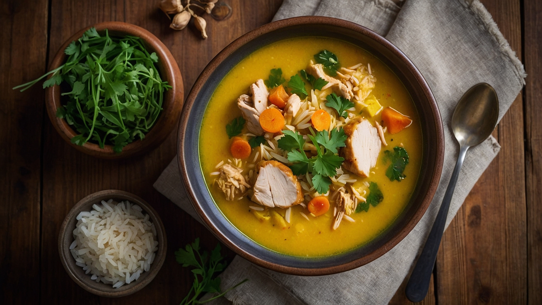 Lemon Ginger Turmeric Chicken And Rice Soup