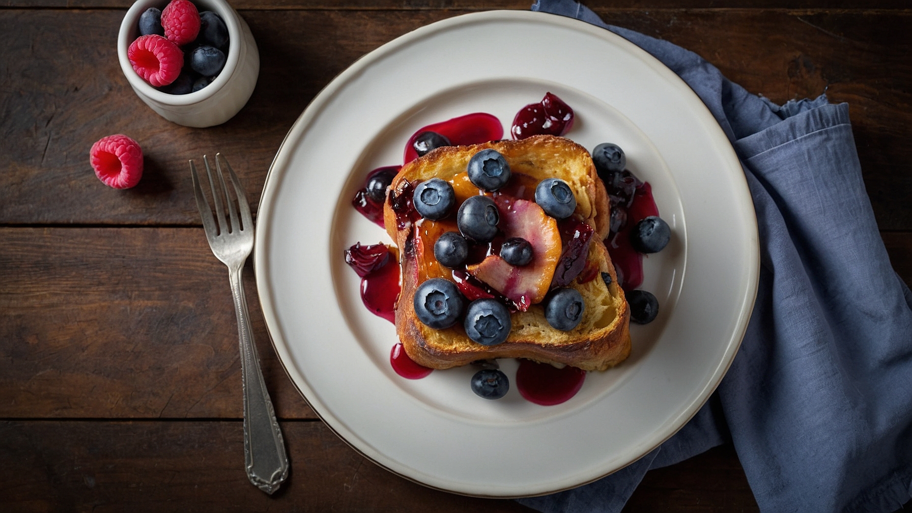 Overnight Blueberry French Toast Casserole With Turkey Bacon