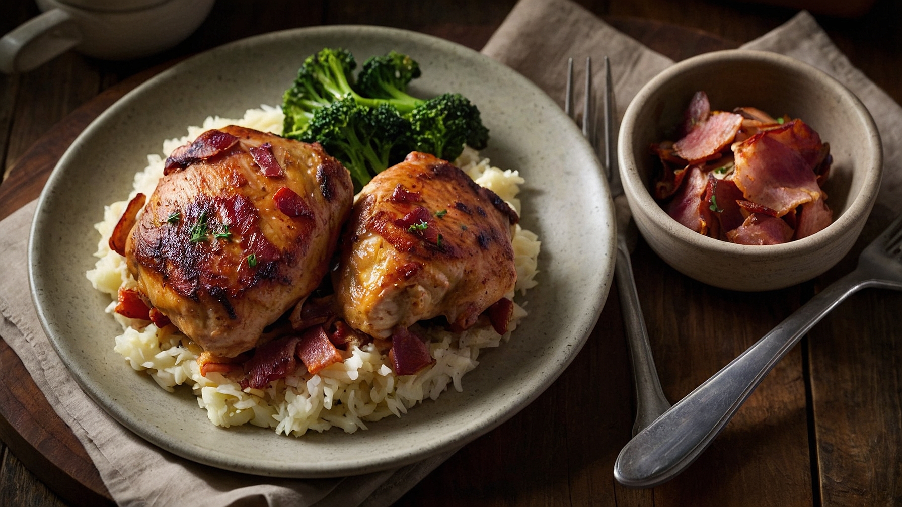 Ranch Chicken Thighs With Turkey Bacon