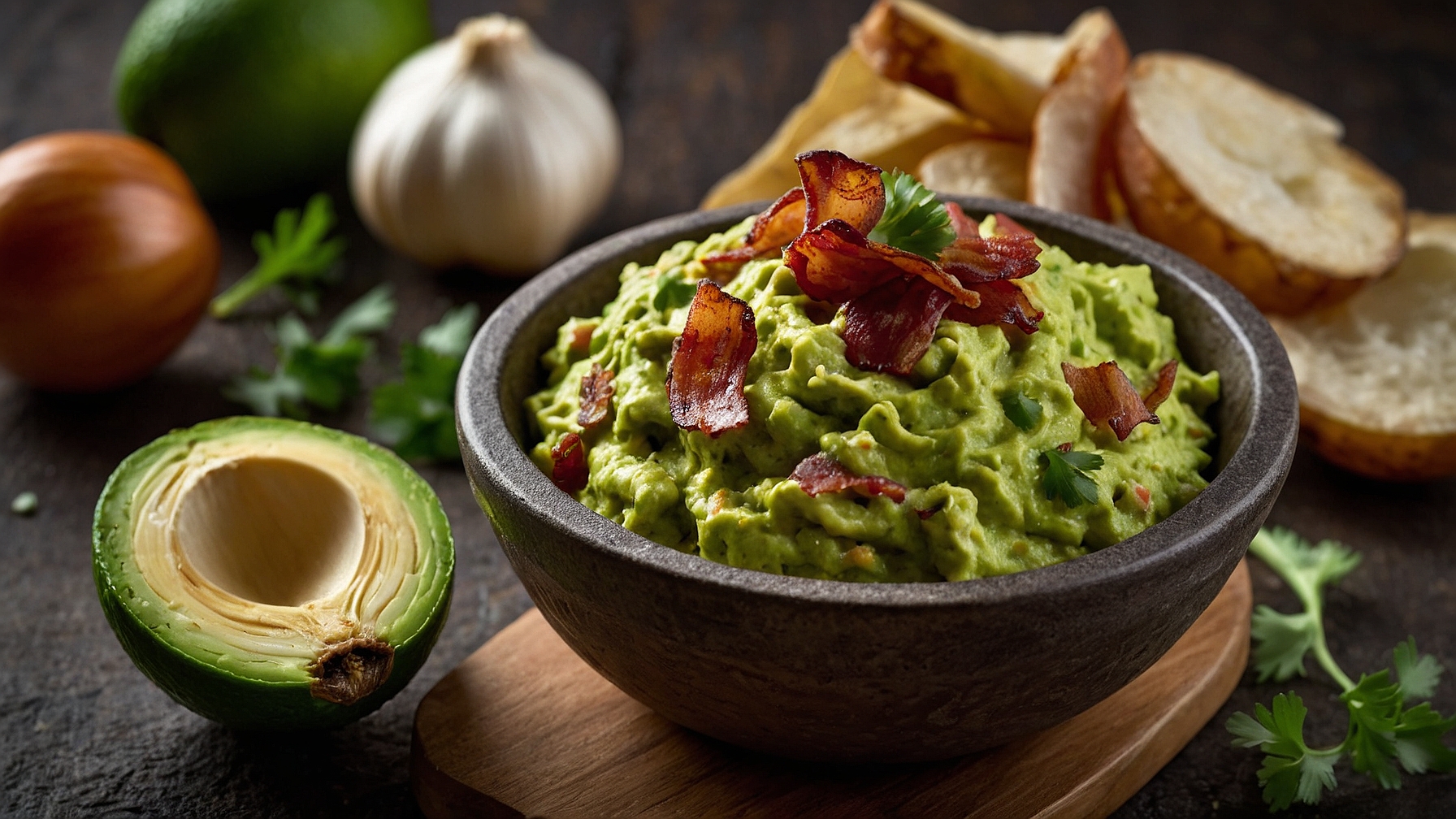 Roasted Garlic And Bacon Guacamole