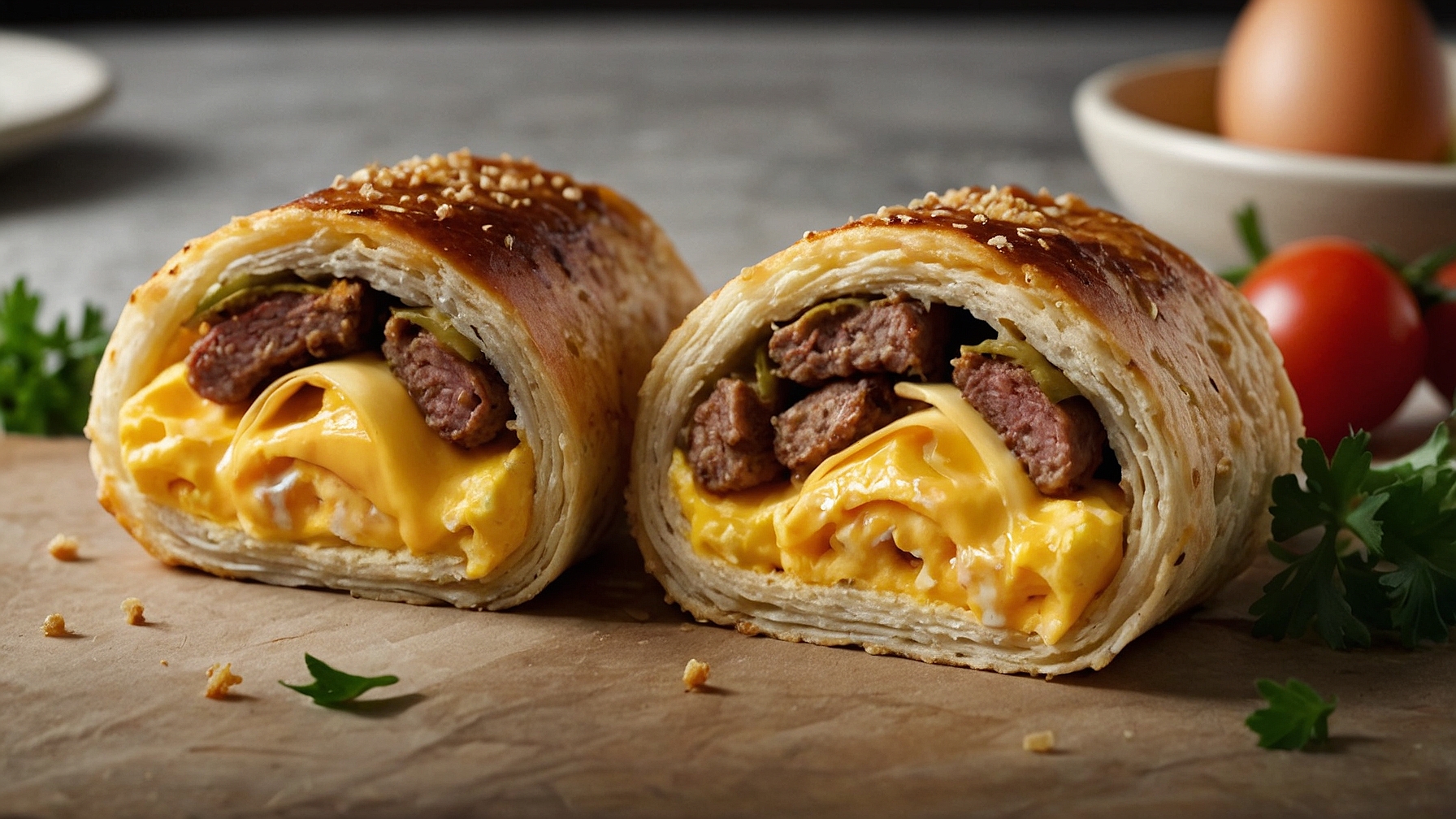 Sausage Egg And Cheese Breakfast Roll Ups