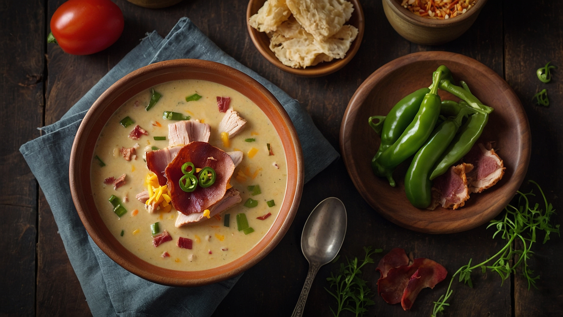 Spicy Jalapeno Popper Chicken Soup With Turkey Bacon