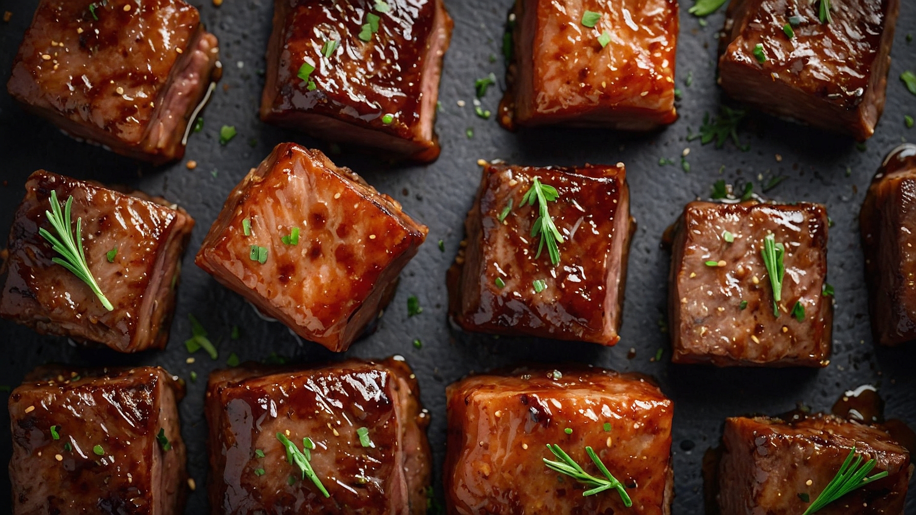 Sweet And Sticky Steak Bites