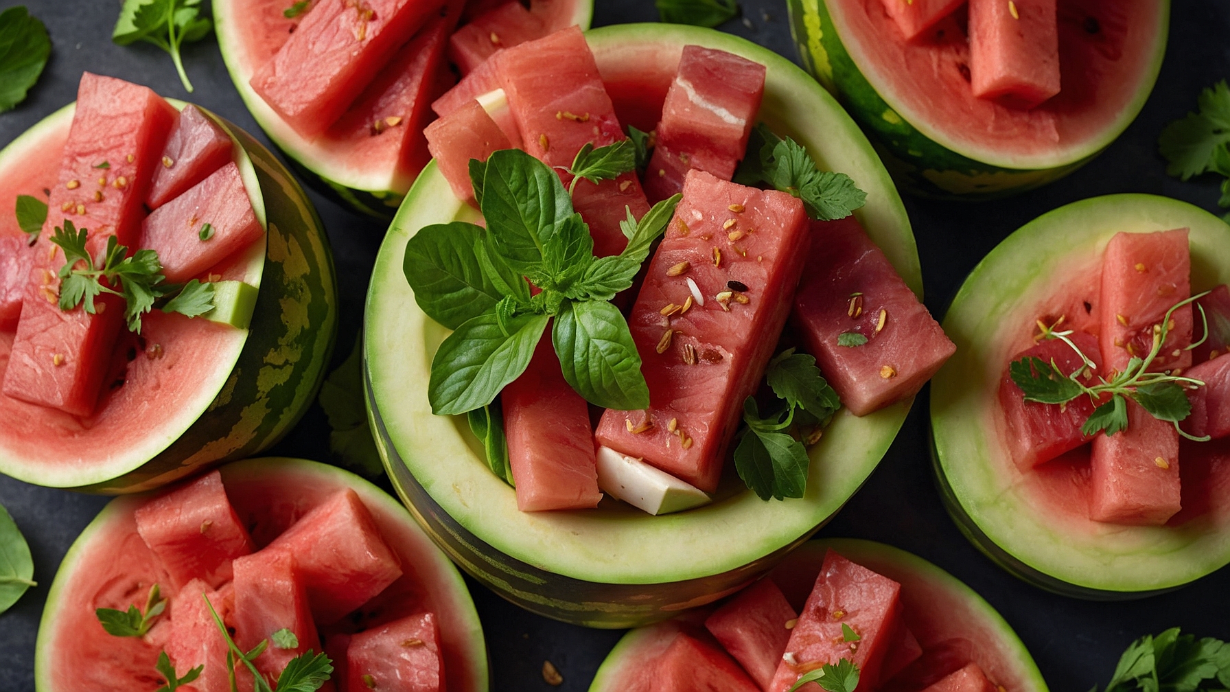 Watermelon Fruit Salad With Turkey Bacon
