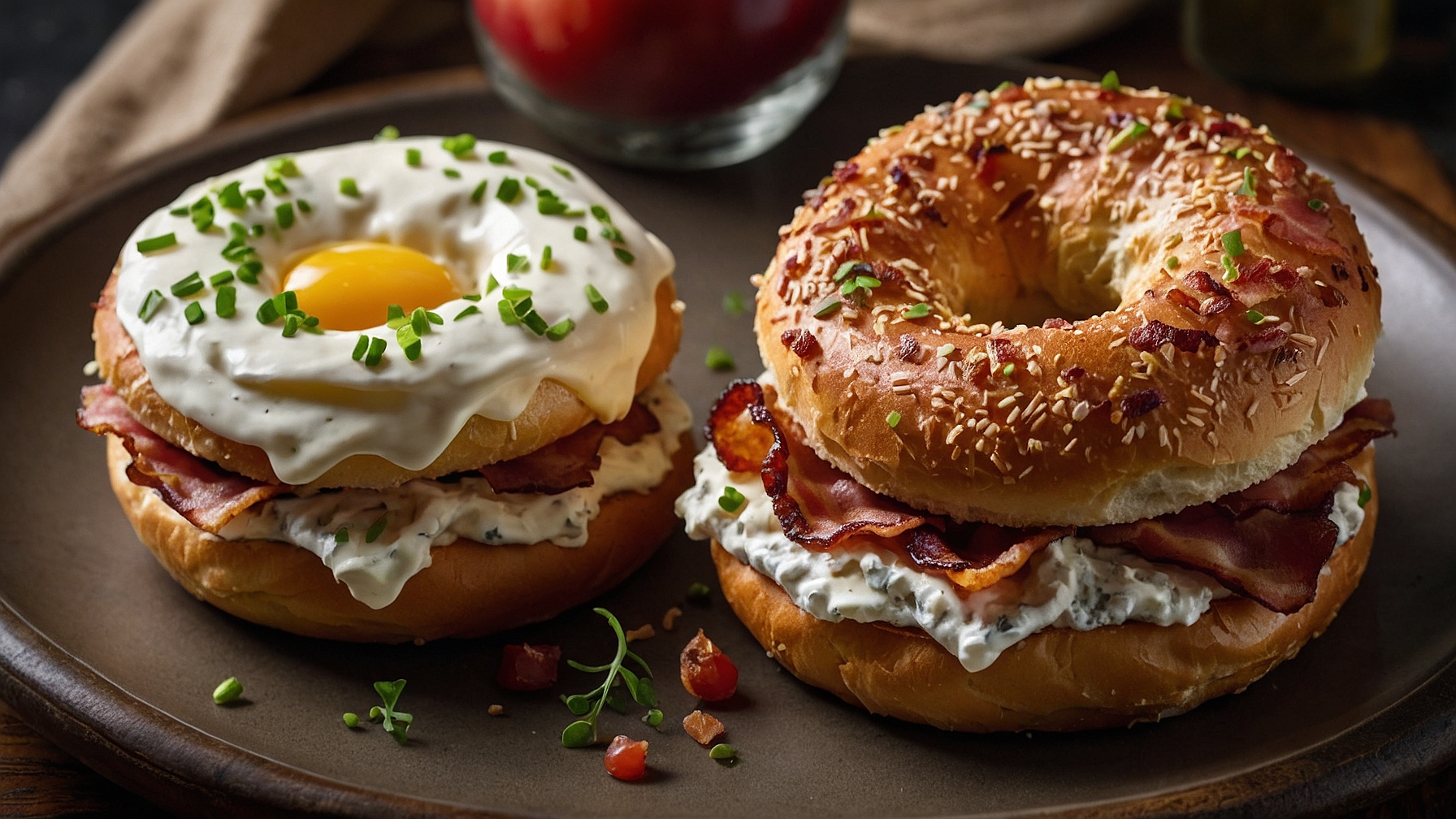 Zesty Bacon Cream Cheese Bagels