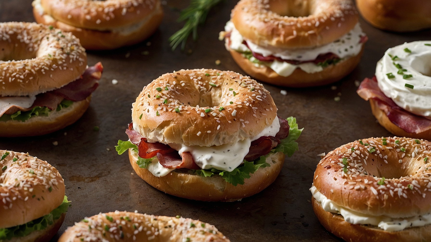 Zesty Turkey Bacon Cream Cheese Bagels